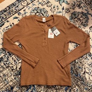 Re/Done x Hanes Henley Thermal Long Sleeve